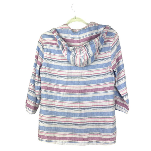 Tommy Bahama Tulum Stripe Linen Hoodie Size Small - Picture 3 of 13